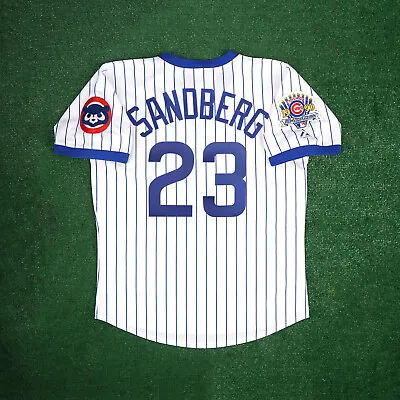 Ryne Sandberg 1990 Chicago Cubs Men's Home Cooperstown Jersey W/ All Star Patch • $139.99