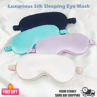 $5.99 • Buy Deluxe Silk Sleeping Eye Mask Blindfold Lights Out Travel Relax Sleep SoftPadded