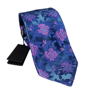 Duchamp London Wow!! Stunning Blue & Multicolor 'dark Garden' Tie Freepost • $91.30