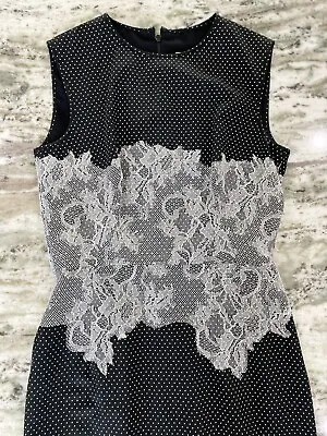 $350 • Buy VALENTINO Polka Dot Worsted Wool Classic Sheath Dress US 2/4 $2870