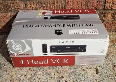 Emerson 4 Head VCR VHS Player EWV401 W/ Remote New Old Stock NEW • $175