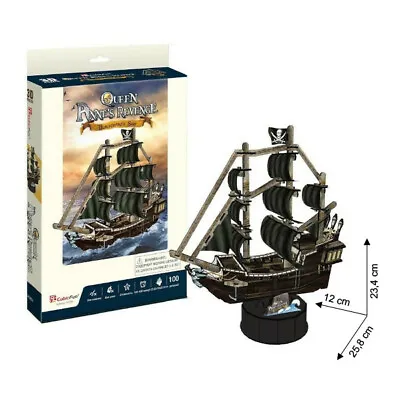 Cubic Fun - 3D Jigsaw Puzzle Queen Annes Revenge Ship Pirate Ship Blackbeard Medium • £12.32