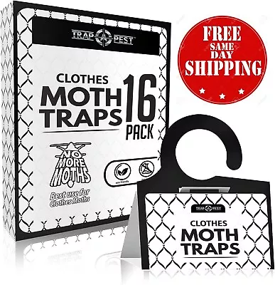 Clothing Moth Traps 16 Pack - Non Toxic Moth Traps For Clothes With Pheromone • $29.99