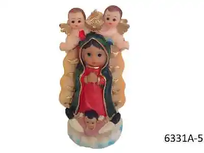  Virgen De Guadalupe Con Angeles Niña  /Virgin Mary With Angels Statue 6331A-5 • $12.99