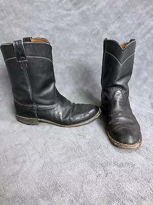 Larry Mahan Boots Men 10.5 D Roper Smooth Ostrich Round Toe SOFT Western ISSUES • $48.90