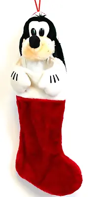 VTG Disney World Christmas Stocking Goofy 3D Plush Santa Hat Mickey Mouse Paws • $50