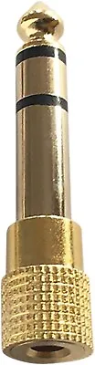 Headphone Adapter Small To Big 3.5mm To 6.35mm 1/4 Inch Jack Audio Adaptor Gold • £2.27