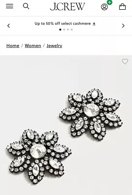 J.Crew Sold Out Pavé Flower Stud Earrings • $10.99