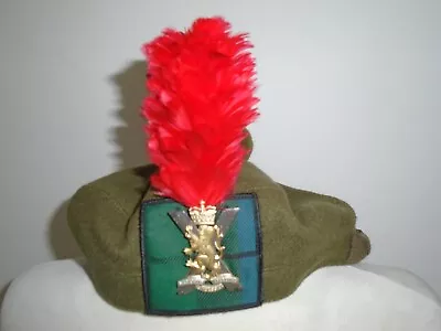 Royal Regiment Of Scotland Tam O Shanter With Red Hackle And Badge Approx 56cm • £40.50