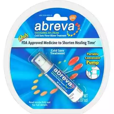 Abreva Cold Sore Fever Blister Treatment Pump 2g (.07 Oz) EXP 08/2024 • $9.99