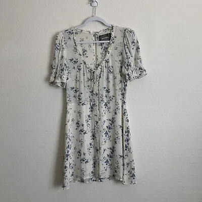 Reformation Womens Madeline Short Sleeve Floral Button Front Mini Dress 8 • $65.99