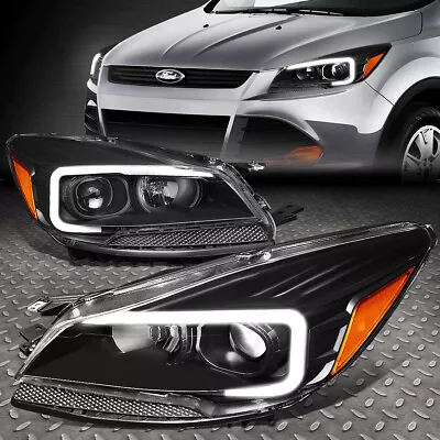 [led Drl] For 13-16 Ford Escape Black Housing Amber Corner Projector Headlights • $235.88
