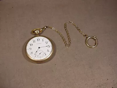 Vintage 20yr Gold Filled 15j 12s Waltham Pocket Watch W/ Chain Ca. 1913 Runs NR • $9.99