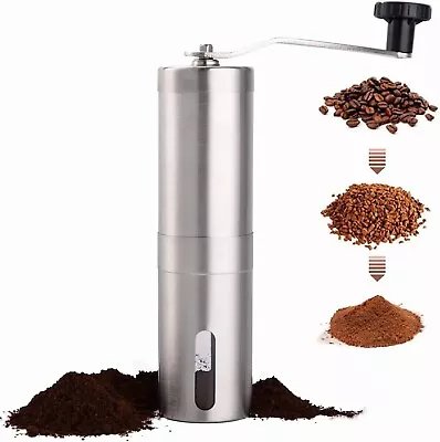 Manual Coffee Bean Grinder Stainless Steel Hand Coffee Mill Ceramic Burr US Shi • $8.93