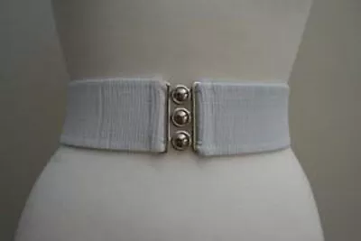 £6.99 • Buy 1950s Retro Nurses 2.25' Wide Elasticated Waist Cinch Belt - Made In USA