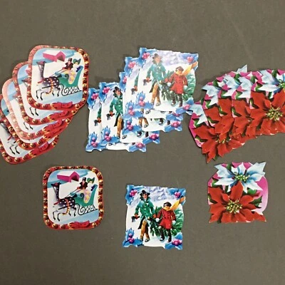 $5 • Buy Vintage Christmas Gummed Seals Lot 18pcs
