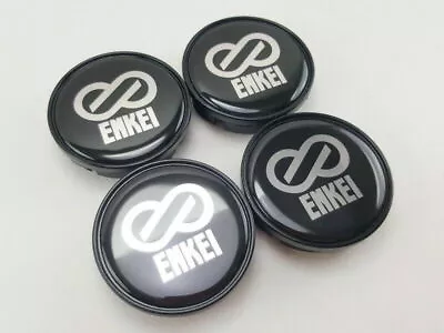 Hub Wheels Car Center Caps Black Logo Resin ENKEI Silver Letter Size 54mm. 4pcs. • $52.35