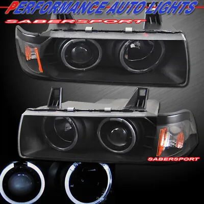 Pair Black Halo Projector Headlights For 92-98 BMW E36 3-Series Sedan And 318Ti • $139.99