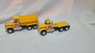 2 Stompers Vintage Mack Dump Truck Yellow Motor Light Works Schaper Construction • $265