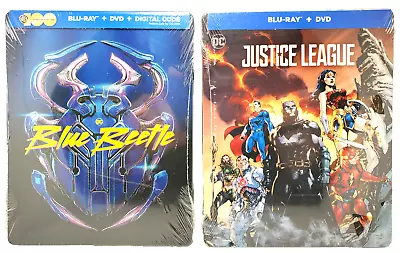 Blue Beetle (Blu-ray+DVD+Digital) & Justice League (2017) TWO DCU STEELBOOKS • $79.99