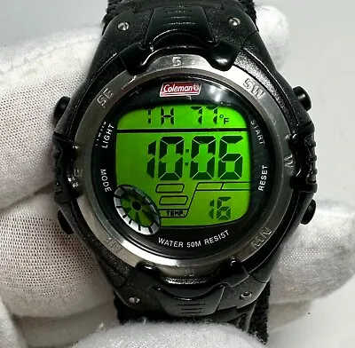 Coleman Men's Digital Alarm Chrono Tempreture Watch Fastwrap Strap 42mm • $14.99