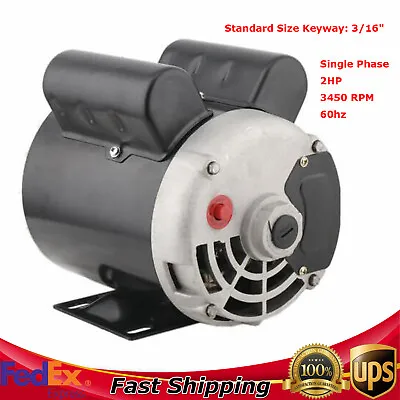 2HP SPL Air Compressor Duty Electric Motor 3450RPM 56Frame 5/8  Shaft 1 Phase US • $117.80