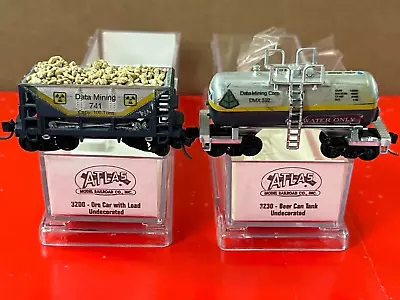 N Scale Custom Painted Data Mining Ore Car & Beer Can Tank Water MTL Couplers • $49.99