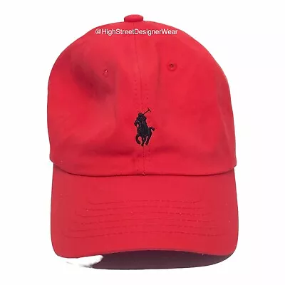 POLO RALPH LAUREN Unisex Red Classic Baseball Cap One Size Cotton Adjustable • $69