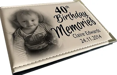 Photo Album Memory Keepsake Book 40th Birthday Gift Personalised Design. • £14.99