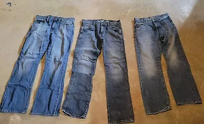 Lot Of 3 Mens 33 X 32 Jeans American Eagle Wrangle Retro Gap Boot Cut Brand Pant • $15