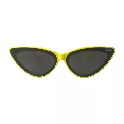 Quay Sunglasses Australia Flex Yellow Cat Eye Sunglasses Glam Black Lens • $39