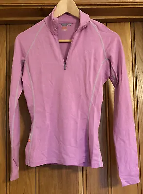 Icebreaker Bodyfit 200 Merino Pink Zip Fronted Long Sleeve Top Women XS • £28