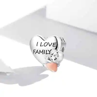$31.50 • Buy I LOVE FAMILY S925 Sterling Silver Charm By Charm Heaven NEW