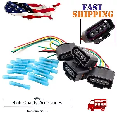 $9.98 • Buy 4 Pack Ignition Coil Connector Harness Plugs Wiring W/Terminals For Audi A4 VW