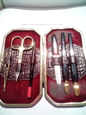 Vintage Gold Filled Solingen 6 Pc Manicure Set W/CaseGERMANY • $22