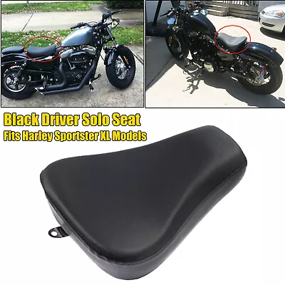 Black Front Driver Solo Seat For Harley Davidson Sportster XL1200 Iron 883 07-14 • $27.53