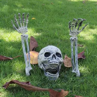 Halloween Scary Horror Skeleton Head Bones Hand Indoor Outdoor Decorations • $17.19