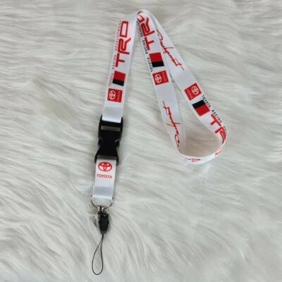 $3.99 • Buy 🔥NEW🔥 JDM TRD WHITE Car Lanyard Key Chain ID Holder Strap Toyota Lexus Supra