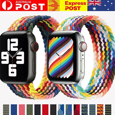 Braided Solo Loop Apple Watch Iwatch Band Series 8 7 6 5 38 40 41 42 44 45 49 Mm • $5.99