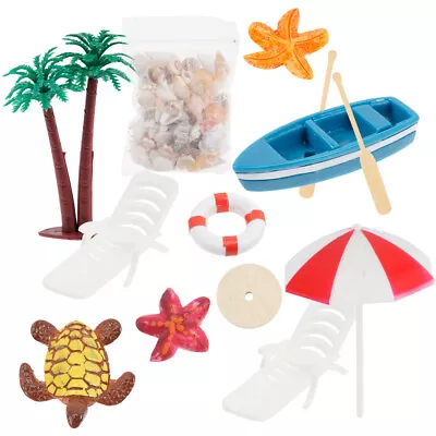  10Pcs Beach Miniature Dollhouse Decoration Kit For DIY Fairy Garden Cake-TX • £8.78