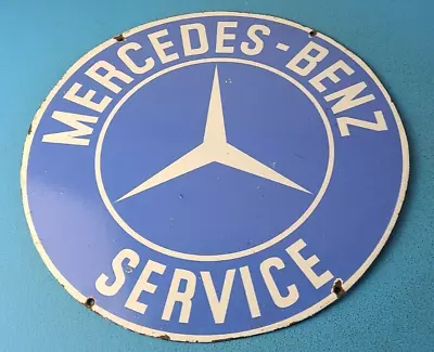 Vintage Mercedes Benz Sign - Automobile Dealership Sales Gas Pump Porcelain Sign • $144.47