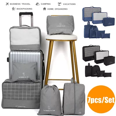 $13.59 • Buy Travel Packing Cubes Luggage Pouches Organiser Clothes Shoe Suitcase Storage Bag