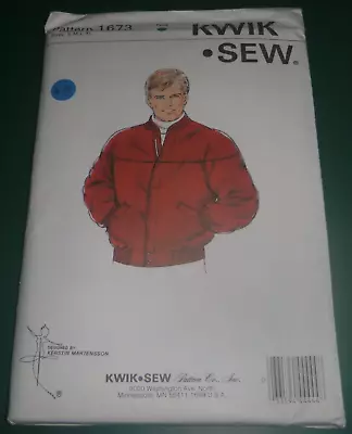 KWIK SEW 1673 MENS BOMBER JACKET Sewing Pattern UNCUT Sz.34 - 48  Chest • $7.49