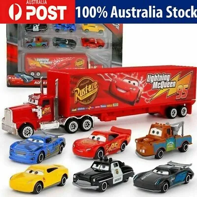 7pcs Cars 2 Lightning McQueen Racer Car&Mack Truck Kids Toy Collection Set Gifts • $30.99