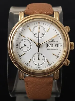 $790 • Buy Lorenz Chronograph, SS And GP, Day And Date, Retro, Men”s Watch 37mm.