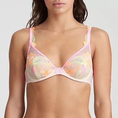 Marie Jo Georgia Deep Plunge Wire Bra - Neon Crush -32C • £45