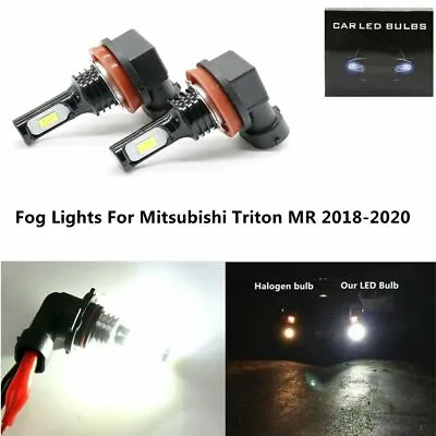 2X Fog Lights For Mitsubishi Triton MR 2018-2020 H8/H11 LED 6500K White Lamps • $21.98