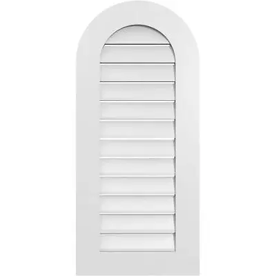 Ekena Millwork Gable Louver Vent Functional (18  X 40 ) Round Top PVC White • $102.76