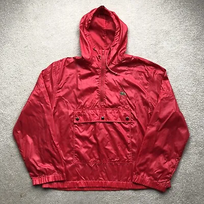 Lacoste Izod Vintage Half Zip Pullover Cagoule Windbreaker Jacket Red Size M / L • £60