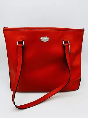 Coach Leather Mini City Tote Bag For Women Miami Red • $89